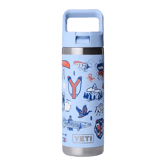 YETI RAMBLER 18OZ BOTTLE + COLOR CAP STRAW - BIG SKY SUMMER CAMP