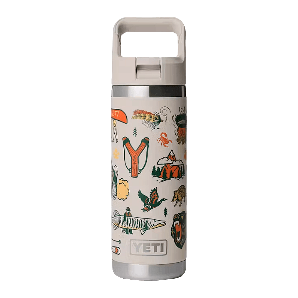 YETI RAMBLER 18OZ BOTTLE + COLOR CAP STRAW - CAPE SUMMER CAMP