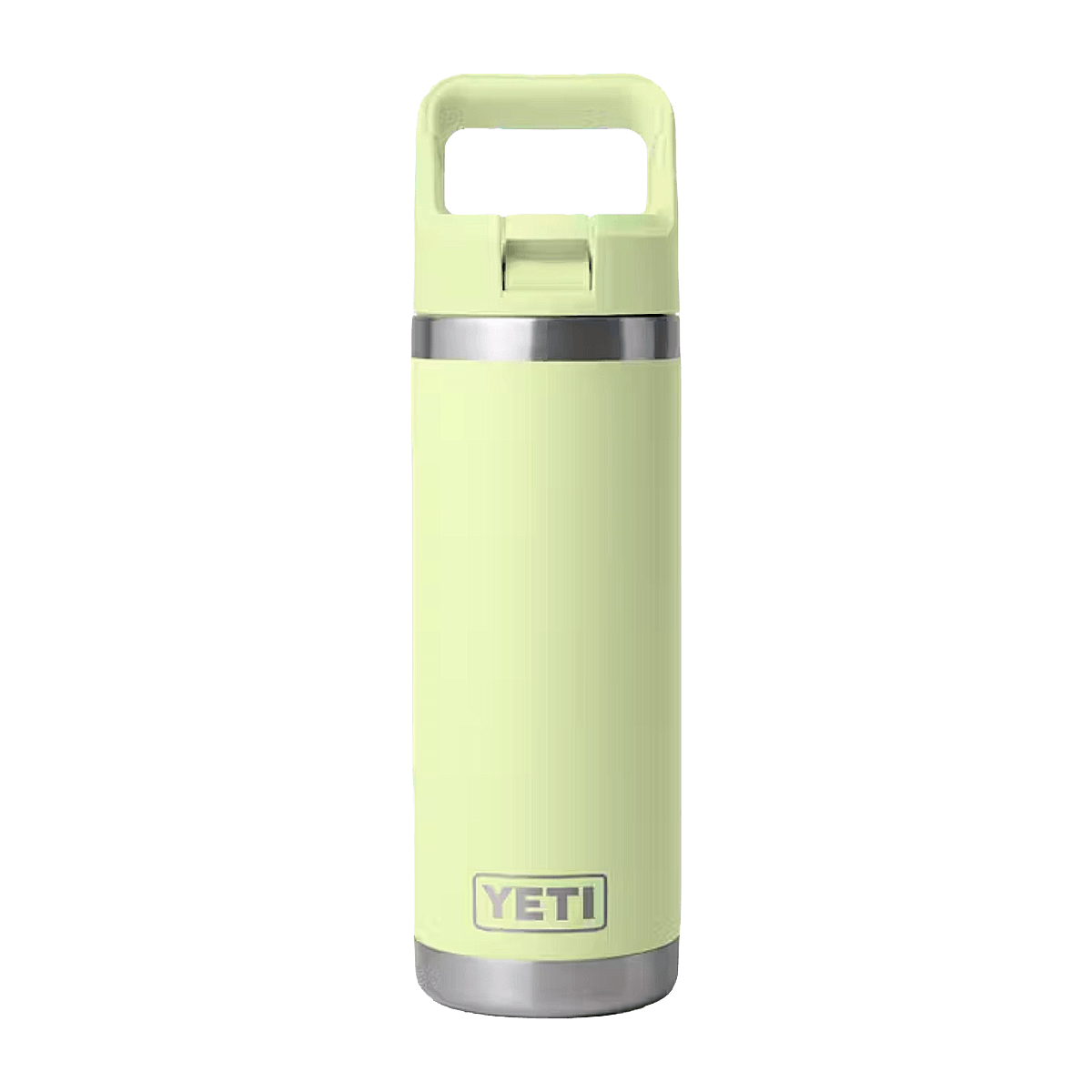 YETI RAMBLER 18 OZ WATER BOTTLE + COLOR CAP STRAW - GRASSHOPPER