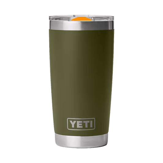 YETI RAMBLER 20 OZ TUMBLER WITH MAGSLIDER LID - OLIVE KING CRAB ORANGE