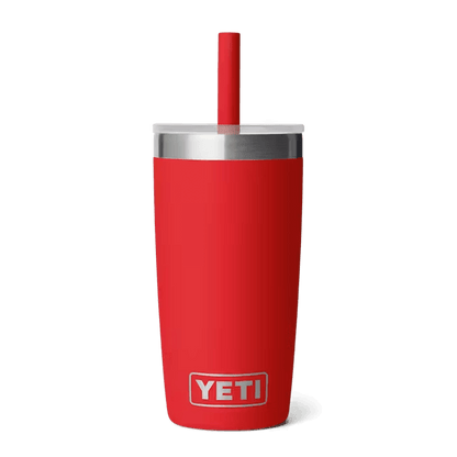 YETI RAMBLER JR TUMBLER WITH SILICONE STRAW LID - 10 OZ Rescue Red
