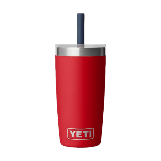 YETI RAMBLER JR TUMBLER WITH SILICONE STRAW LID - 10 OZ - NAVY_RESCUE RED