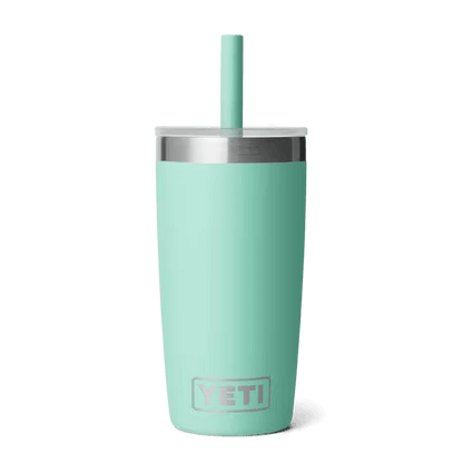 YETI RAMBLER JR TUMBLER WITH SILICONE STRAW LID - 10 OZ Seafoam green