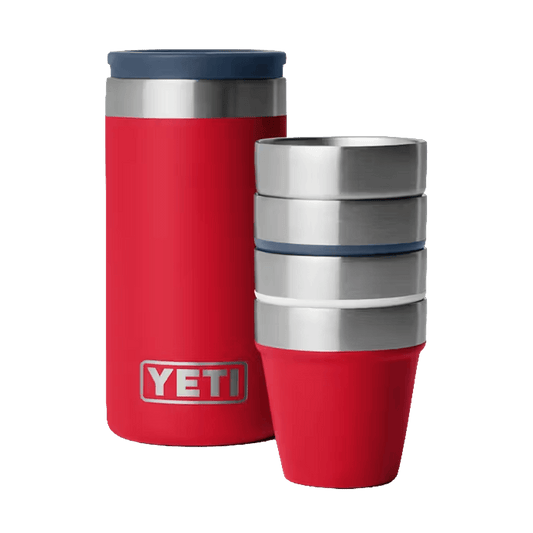 YETI SHOT GLASSES AND CASE - RED WHITE NAVY