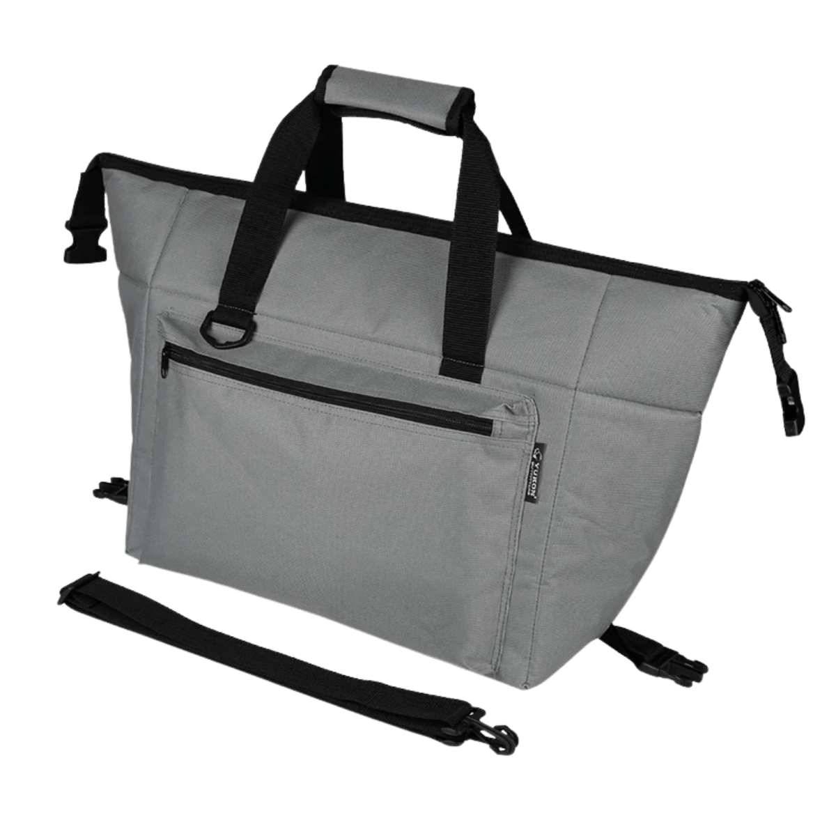 YUKON OUITFITTERS 24 CAN INSULATED COOLER BAG - GREY BLACK_FRONT SIDE ANGLE