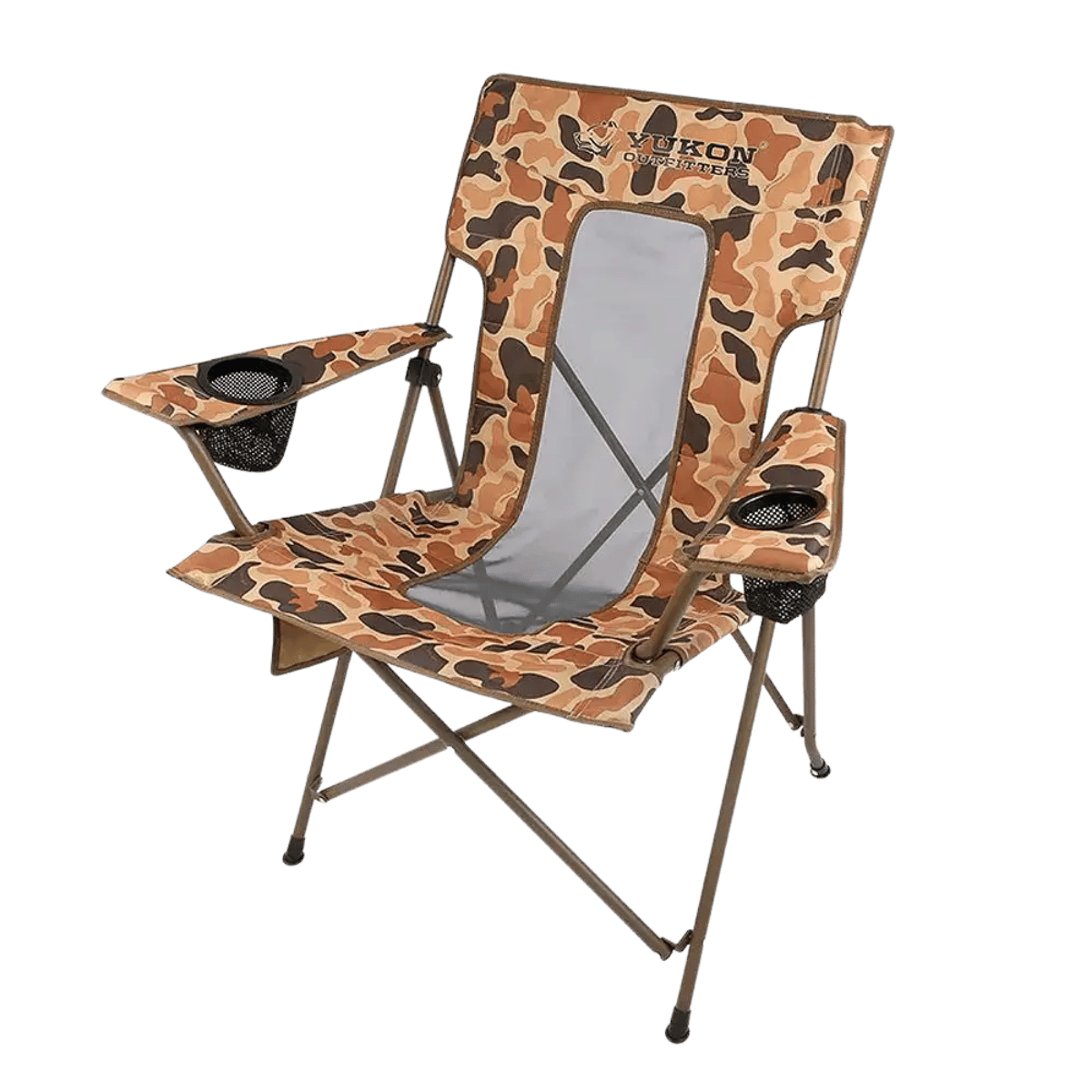 YUKON OUTFITTERS CAMP CHAIR - VINTAGE CAMO_FRONT SIDE ANGLE
