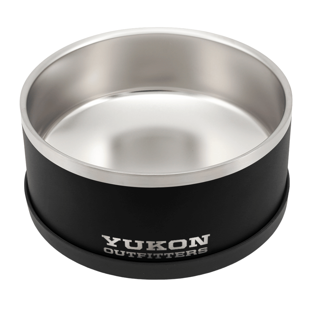 YUKON OUTFITTERS DOG BOWL - 64OZ - BLACK_FRONT TOP ANGLE