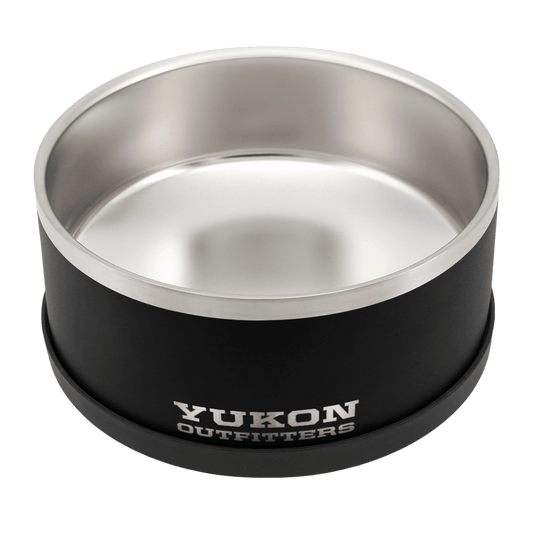 YUKON OUTFITTERS DOG BOWL - 64OZ - BLACK_FRONT TOP ANGLE