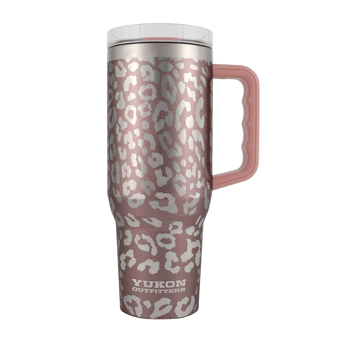 YUKON OUTFITTERS FIT FORTY TUMBLER 40OZ - ROSE GOLD LEOPARD_FRONT ANGLE