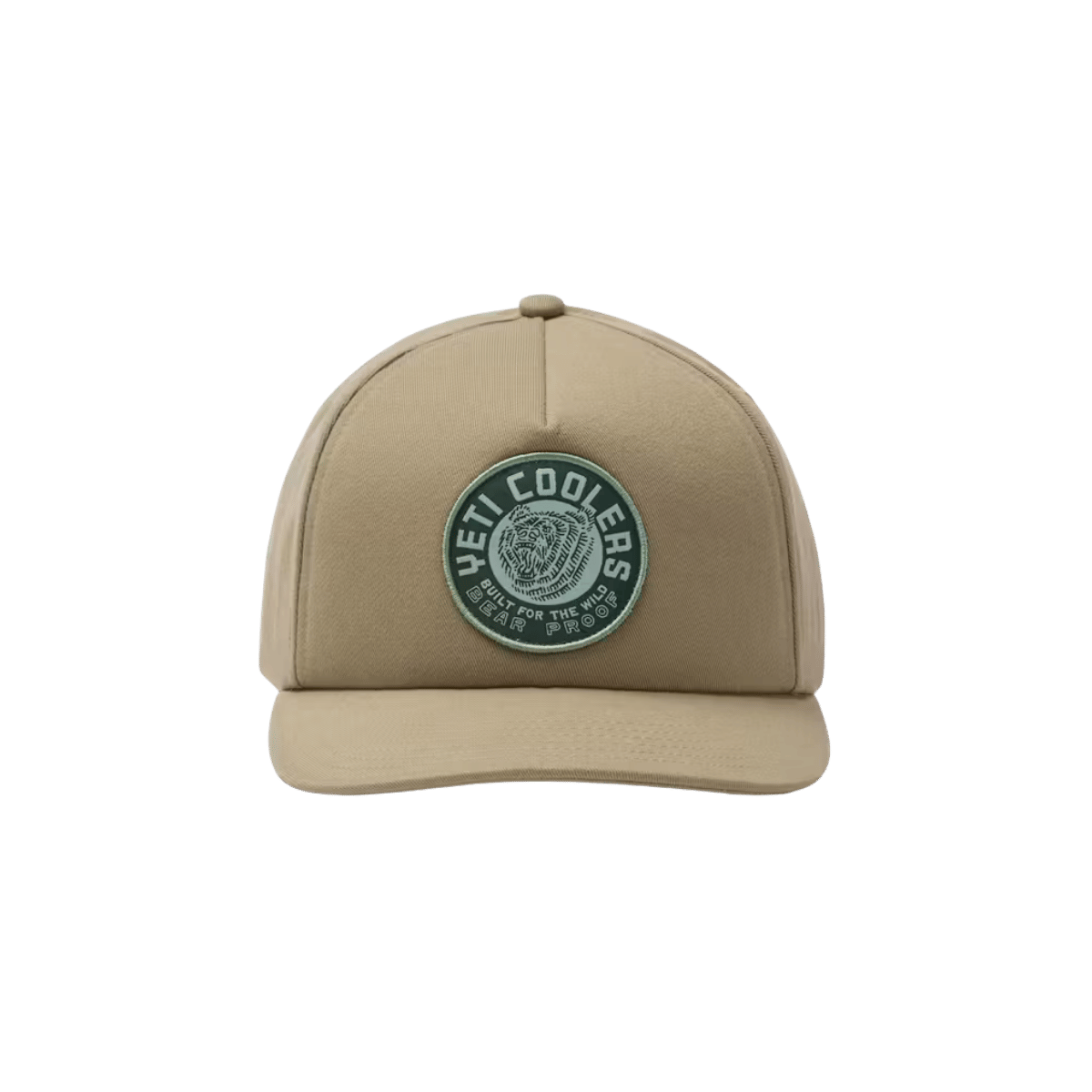 YETI BEAR WOVEN FLAT BRIM SNAPBACK - TAUPE - FRONT VIEW