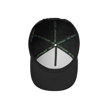 YETI BEAR FLAT BRIM ROPE HAT - BLACK - INSIDE VIEW