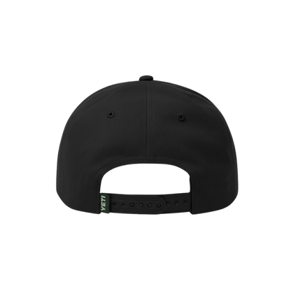 YETI BEAR FLAT BRIM ROPE HAT - BLACK - BACK VIEW