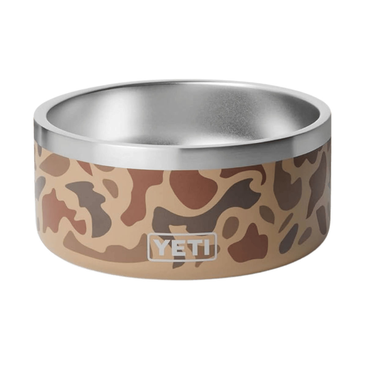YETI BOOMER 4 DOG BOWL - WETLANDS CAMO - FRONT VIEW