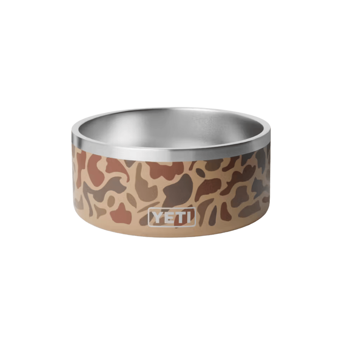 YETI BOOMER 8 DOG BOWL - WETLANDS CAMO - FRONT VIEW