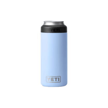YETI COLSTER SLIM CAN INSULATOR -  BIG SKY BLUE - FRONT VIEW