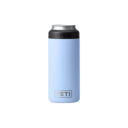 YETI COLSTER SLIM CAN INSULATOR -  BIG SKY BLUE - FRONT VIEW