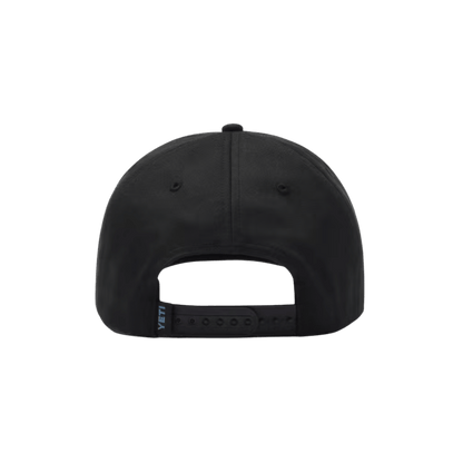 YETI COOLER WOVEN FLAT BRIM SNAPBACK - BLACK - BACK VIEW