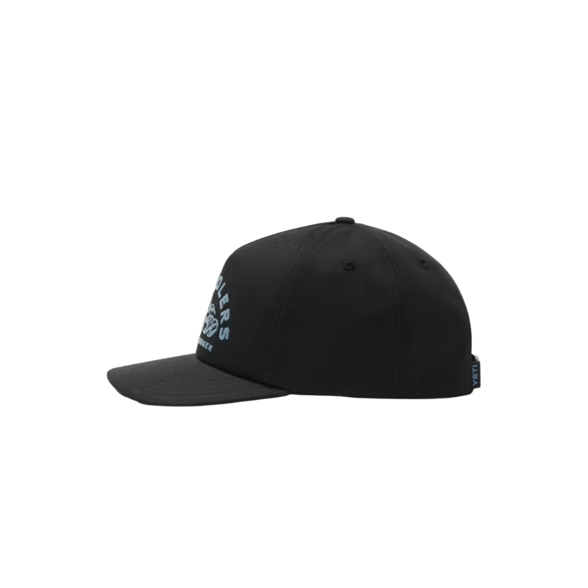 YETI COOLER WOVEN FLAT BRIM SNAPBACK - BLACK - SIDE VIEW