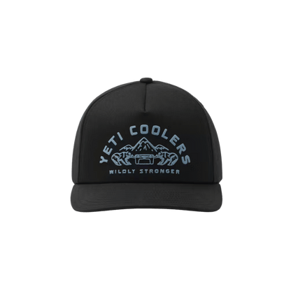 YETI COOLER WOVEN FLAT BRIM SNAPBACK - BLACK - FRONT VIEW