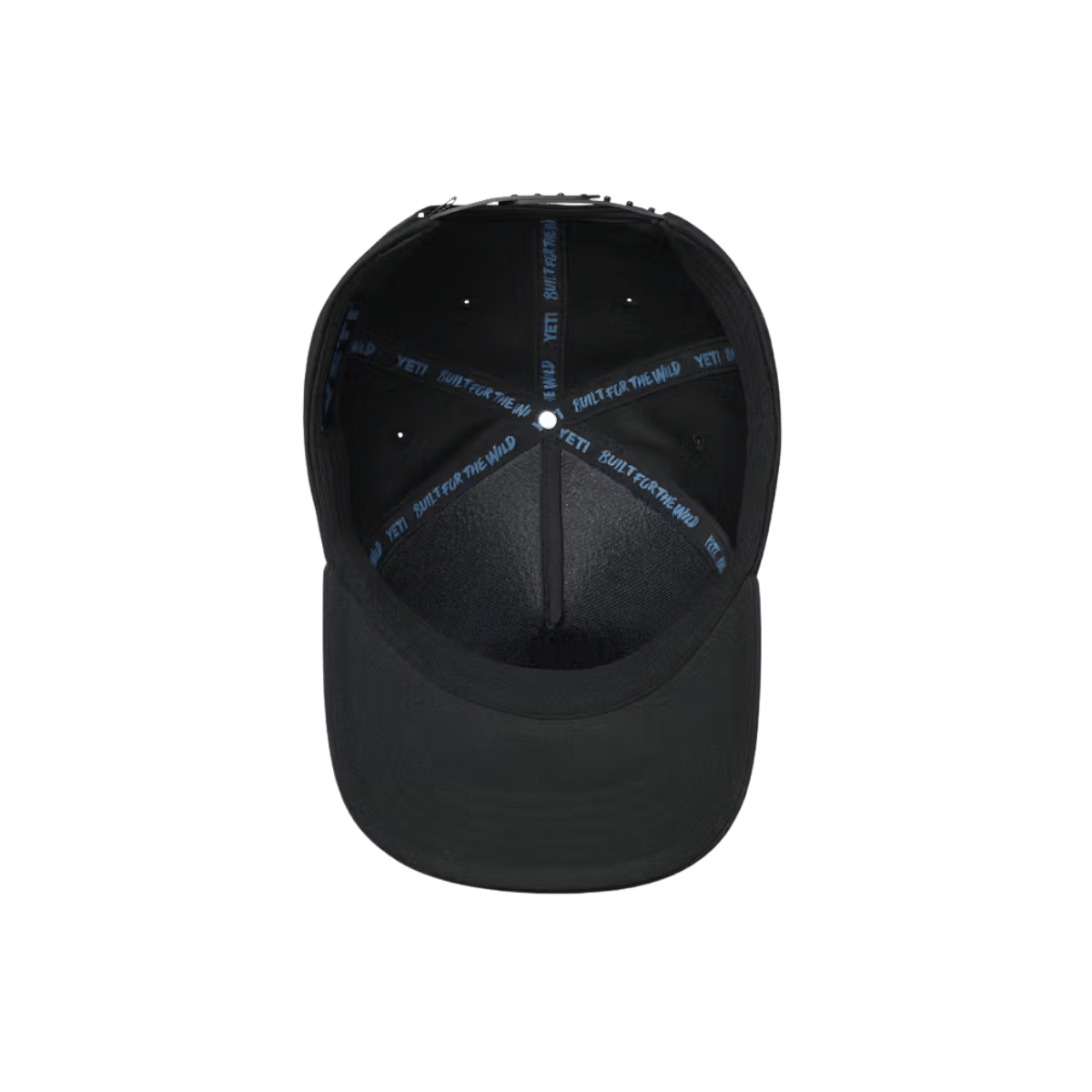 YETI COOLER WOVEN FLAT BRIM SNAPBACK - BLACK - BOTTOM VIEW