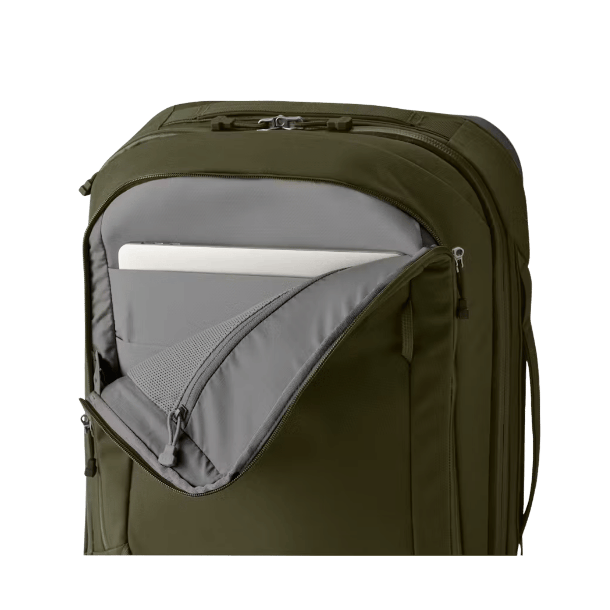 YETI CROSSROADS LUGGAGE 22IN - OLIVE - CLOSE-UP VIEW