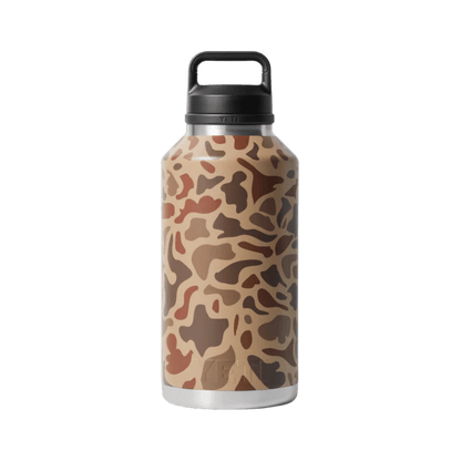 YETI 64 OZ PREMIUM RAMBLER BOTTLE CHUG - WETLANDS CAMO - BACK VIEW