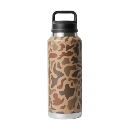 YETI 46 OZ PREMIUM RAMBLER BOTTLE CHUG - WETLANDS CAMO - BACK VIEW