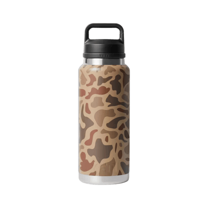YETI 36 OZ PREMIUM RAMBLER BOTTLE CHUG - WETLANDS CAMO - BACK VIEW