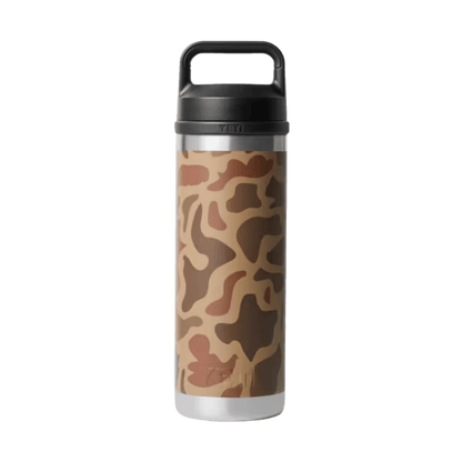 YETI 18 OZ PREMIER RAMBLER BOTTLE CHUG - WETLANDS CAMO - BACK VIEW