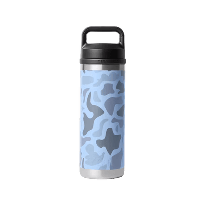  YETI 18 OZ PREMIER RAMBLER BOTTLE CHUG - BLUE CAMO - BACK VIEW