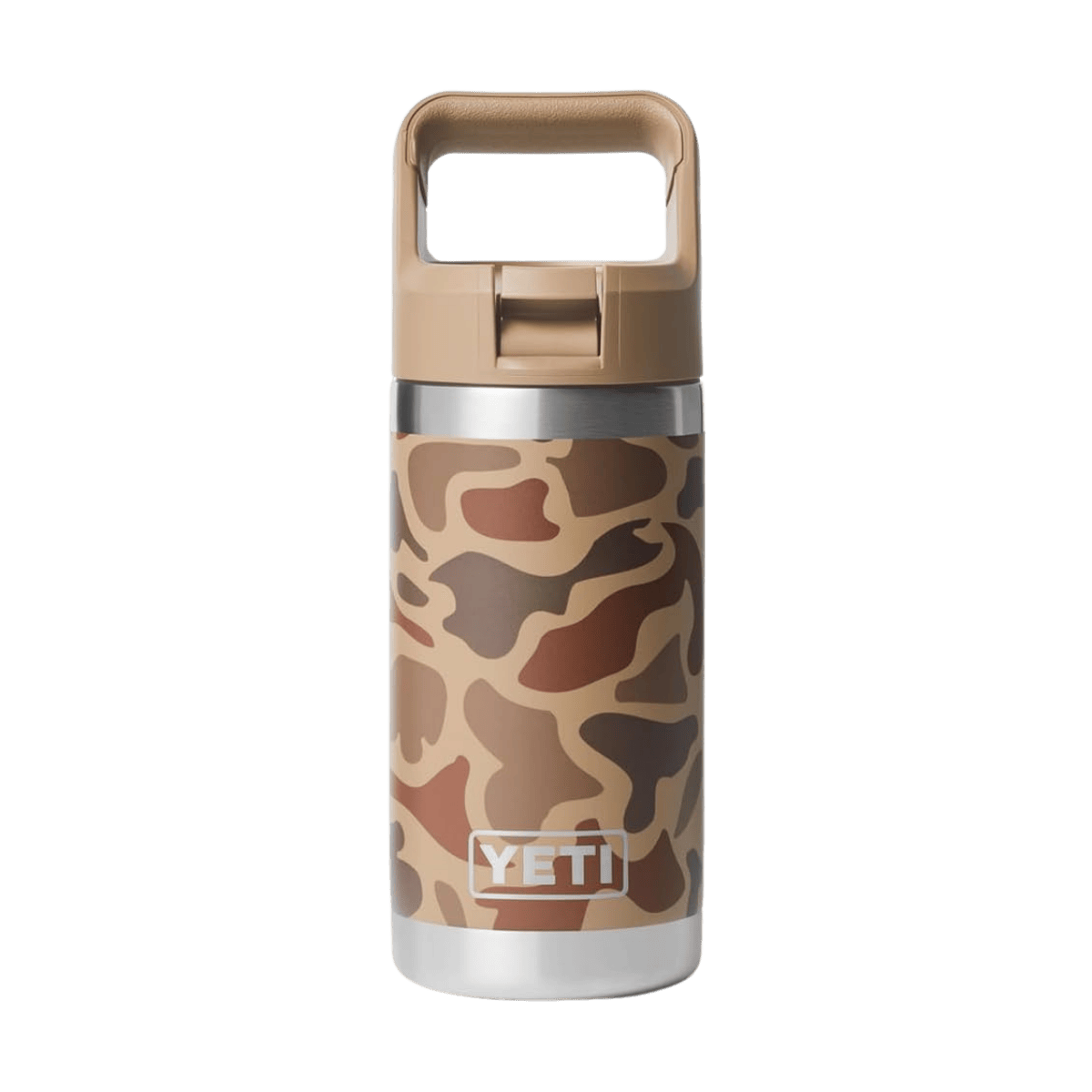 YETI PREMIUM RAMBLER JR BOTTLE - WETLANDS CAMO - FRONT VIEW