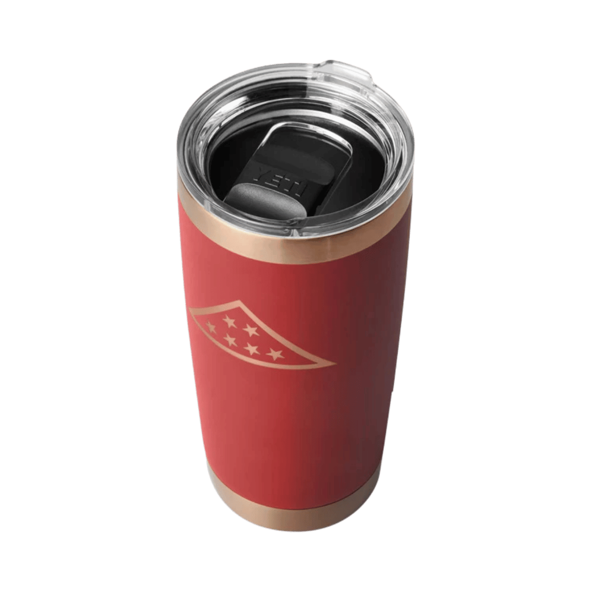 YETI RAMBLER 20 OZ FOLDS OF HONOR - BRICKRED/COPPER - TOP VIEW