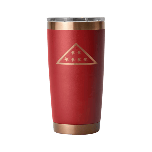 YETI RAMBLER 20 OZ FOLDS OF HONOR - BRICKRED/COPPER - FRONT VIEW