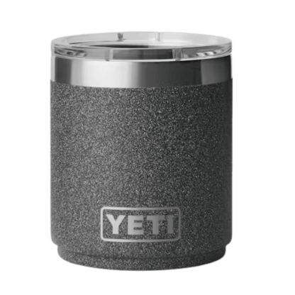 YETI RAMBLER LOWBALL 10 OZ WITH MAGSLIDER LID - BLACK STONE - FRONT VIEW