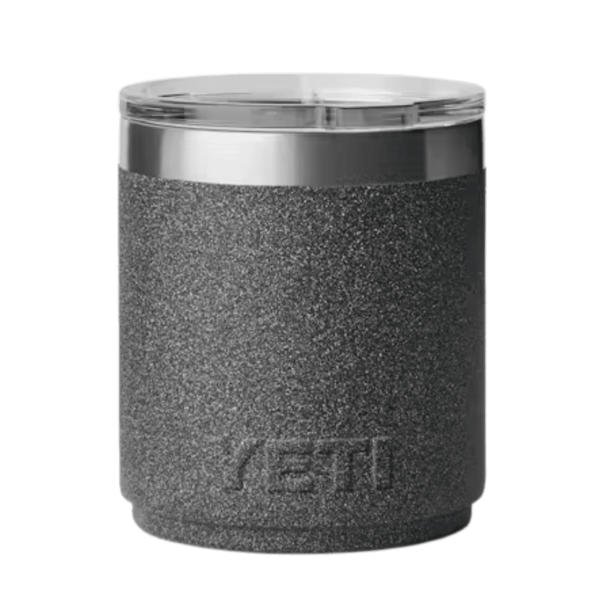 YETI RAMBLER LOWBALL 10 OZ WITH MAGSLIDER LID - BLACK STONE - BACK VIEW