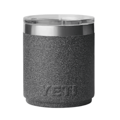 YETI RAMBLER LOWBALL 10 OZ WITH MAGSLIDER LID - BLACK STONE - BACK VIEW
