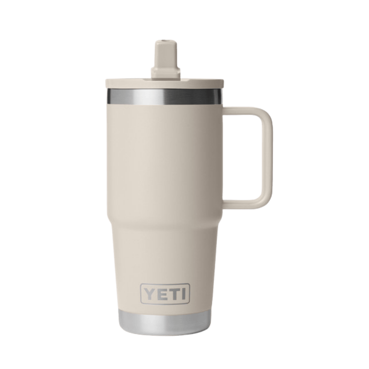 YETI RAMBLER 20 OZ TRAVEL MUG WITH MATCHED STRAW LID - CAPE TAUPE
