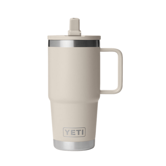 YETI RAMBLER 20 OZ TRAVEL MUG WITH MATCHED STRAW LID - CAPE TAUPE