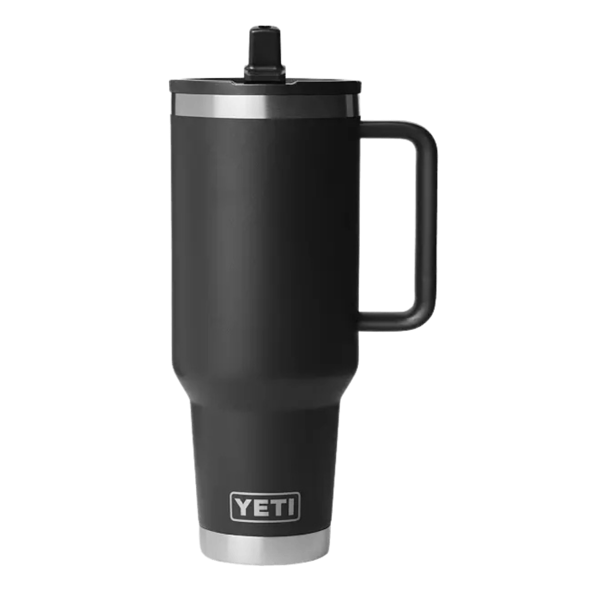 YETI RAMBLER 40 OZ TRAVEL MUG WITH MATCHED STRAW LID - BLACK