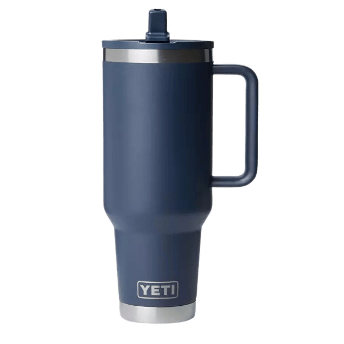 YETI RAMBLER 40 OZ TRAVEL MUG WITH MATCHED STRAW LID - NAVY