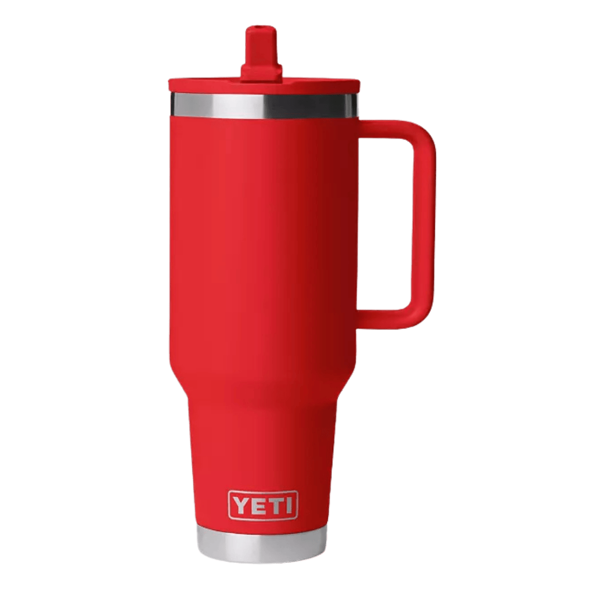 YETI RAMBLER 40 OZ TRAVEL MUG WITH MATCHED STRAW LID - RESCUE RED