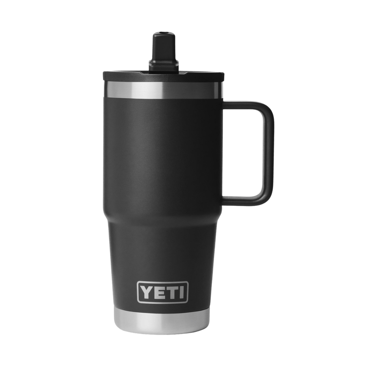 YETI RAMBLER 20 OZ TRAVEL MUG WITH MATCHED STRAW LID - BLACK