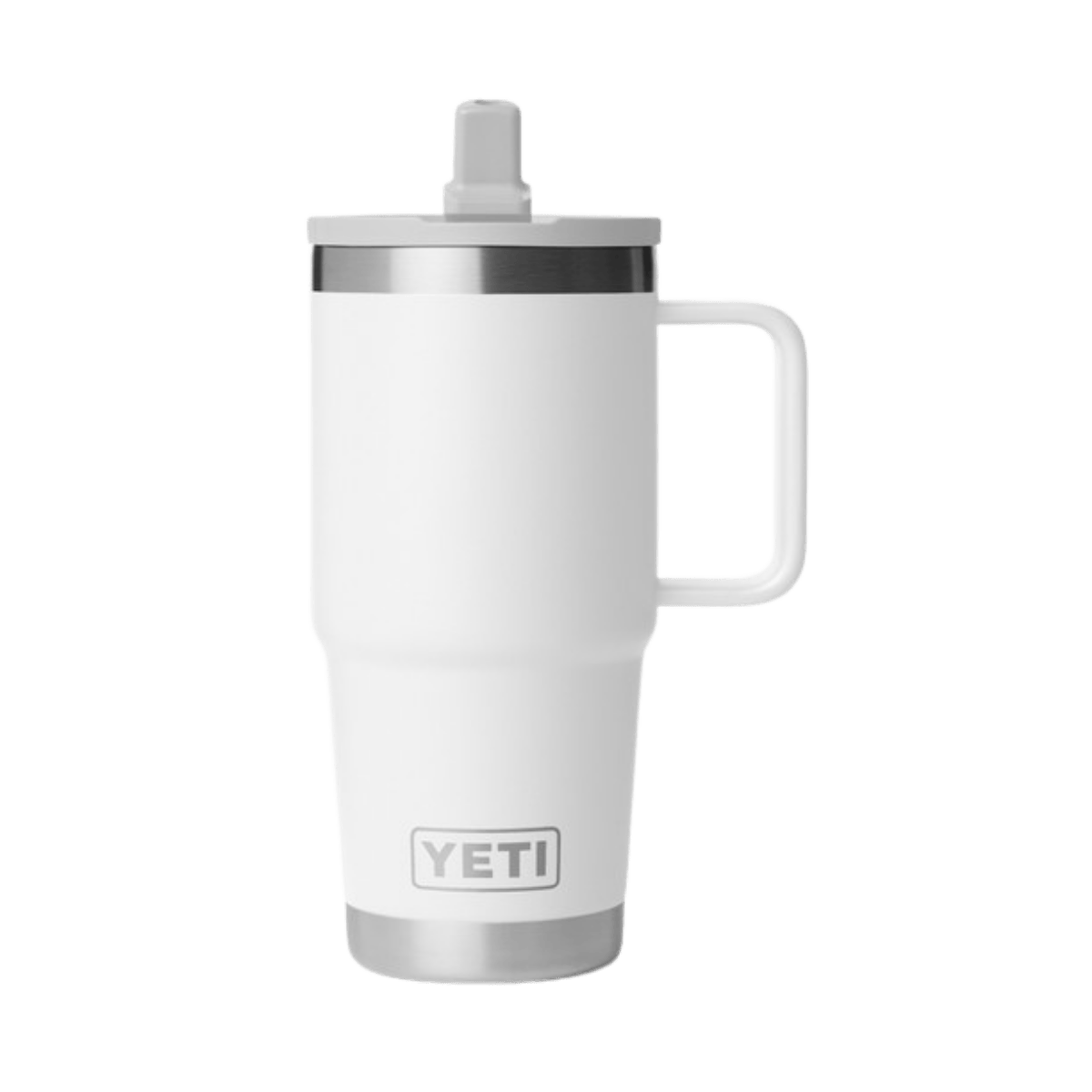 YETI RAMBLER 20 OZ TRAVEL MUG WITH MATCHED STRAW LID - WHITE