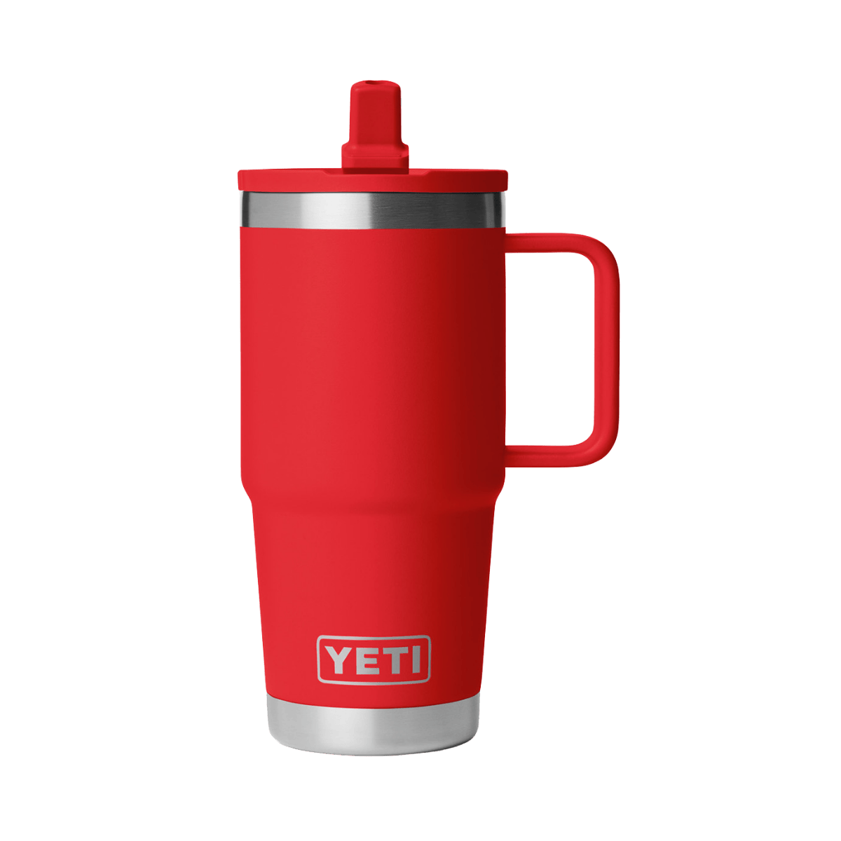 YETI RAMBLER 20 OZ TRAVEL MUG WITH MATCHED STRAW LID - RESCUE RED