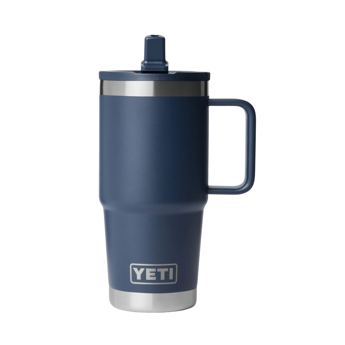 YETI RAMBLER 20 OZ TRAVEL MUG WITH MATCHED STRAW LID - NAVY