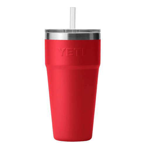 YETI RAMBLER 26 OZ TUMBLER STRAW CUP  - RESCUE RED