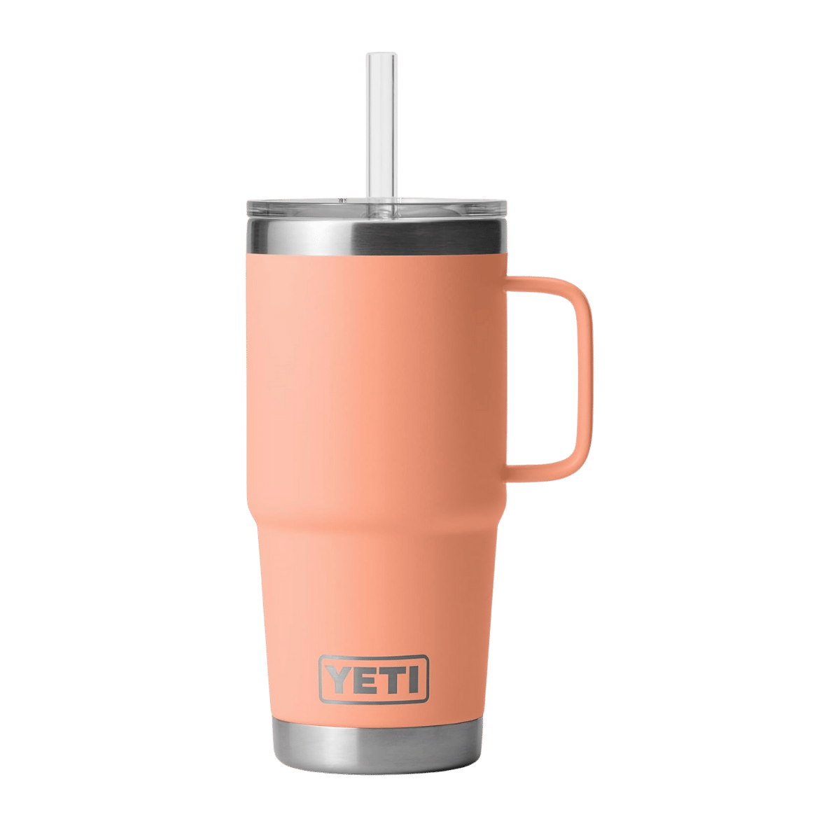 YETI RAMBLER 25 OZ TUMBLER STRAW MUG - PEACH