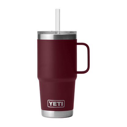 YETI RAMBLER 25 OZ TUMBLER STRAW MUG - WILD VINE RED