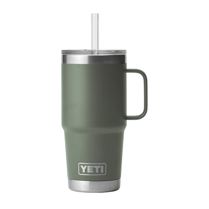 YETI RAMBLER 25 OZ TUMBLER STRAW MUG - CAMP GREEN