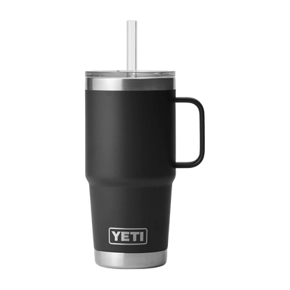 YETI RAMBLER 25 OZ TUMBLER STRAW MUG - BLACK
